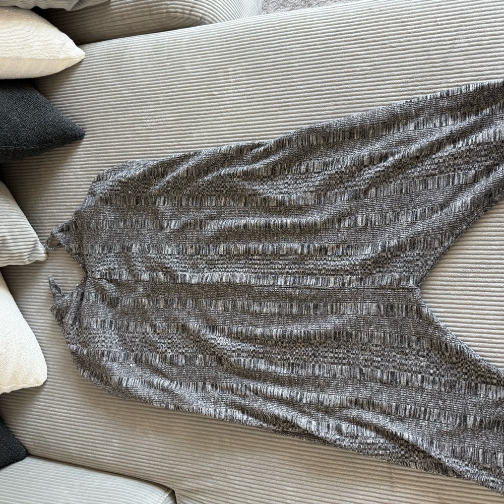 Gray Textured Knit Sweater
